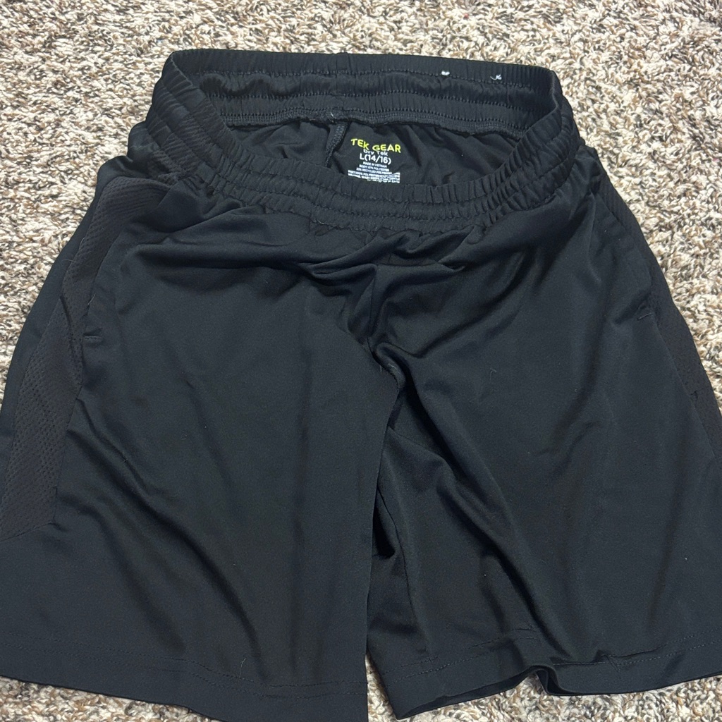 Tek Gear Black Mens Sport Shorts With Mesh Panels